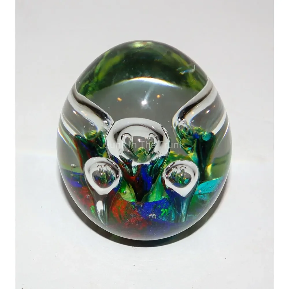 Art Blown Glass Paperweight Egg